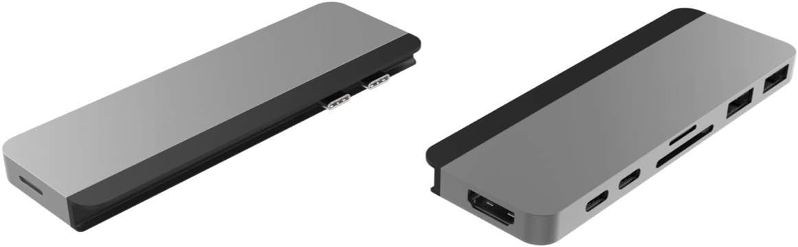 Hyper - New HyperDrive Duo 7-in-2 Hub - USB-C for MacBook Pro/Air - HDMI 4K60Hz HDR, USB-C 40Gbps 100W PD, USB-A 5Gbps, MicroSD/SD 3.0 UHS-I 104MB/s, 2 x USB-A 5Gbps - Space Gray